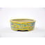 Pot ovale vitré jaune peint à la main - 150 x 112 x 40 mm