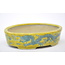 Pot ovale vitré jaune peint à la main - 150 x 112 x 40 mm