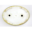 Ovaler handbemalter Topf mit gelber Glasur - 150 x 112 x 40 mm