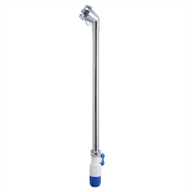 Extra lange Bewässerungsspritze mit Wasserhahn. Gesamtlänge 515 mm.