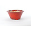 Round red Sharaku pot - 160 x 160 x 72 mm