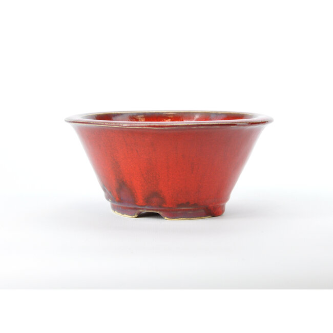 Pot rond Sharaku rouge - 160 x 160 x 72 mm