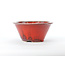 Round red Sharaku pot - 160 x 160 x 72 mm