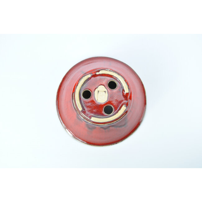 Pot rond Sharaku rouge - 160 x 160 x 72 mm