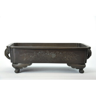  Other Japanese bonsai pot makers Rectangular bronze suiban - 455 mm