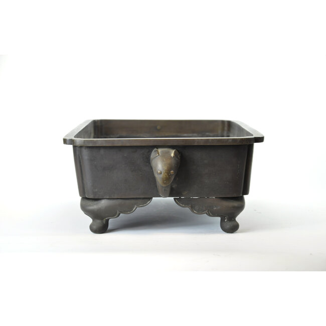 Rectangular bronze suiban - 455 x 305 x 150 mm