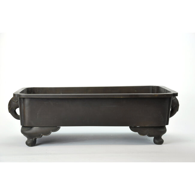 Suiban rectangulaire en bronze - 455 x 305 x 150 mm