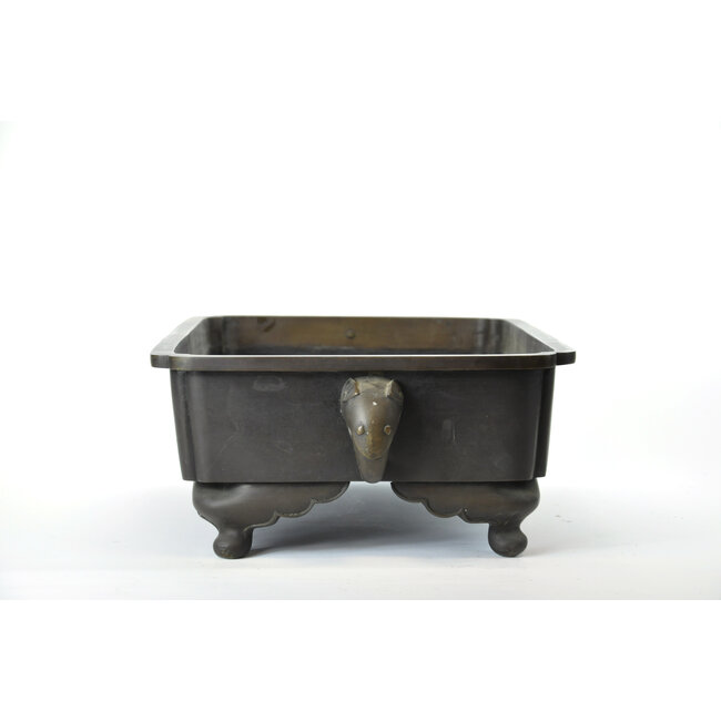 Suiban rettangolare in bronzo - 455 x 305 x 150 mm