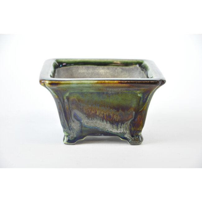 Vierkante multicolor Terahata Satomi Mazan-pot - 123 x 123 x 75 mm