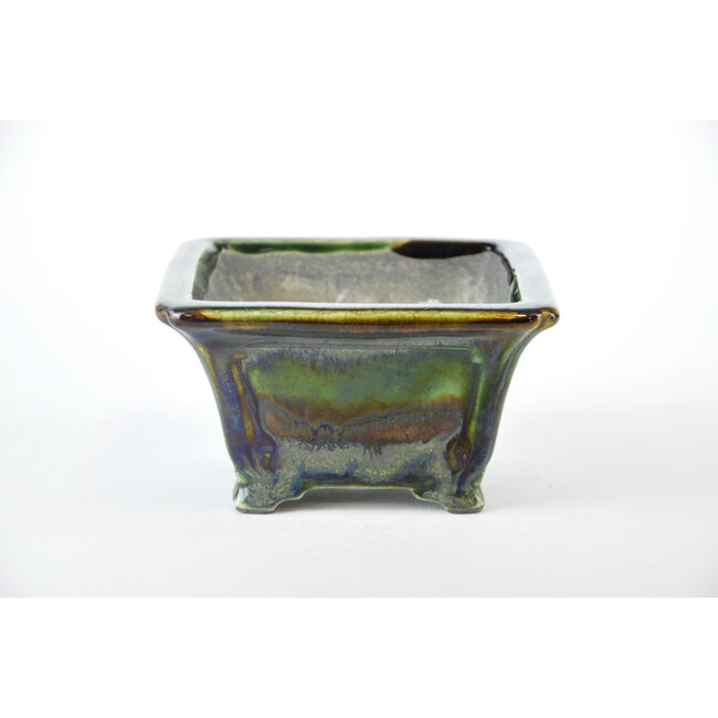 Maceta cuadrada multicolor Terahata Satomi Mazan - 123 x 123 x 75 mm