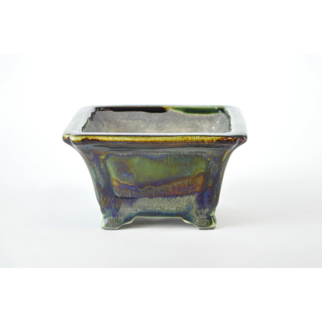 Pot carré multicolore Terahata Satomi Mazan - 123 x 123 x 75 mm