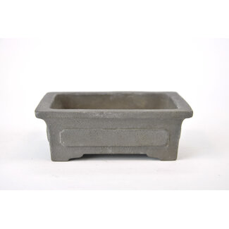 Yamaaki 130 mm bonsai pot by Yamaaki from Tokoname. Rectangular, unglazed.