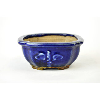 Heian Kosen 120 mm bonsai pot by Heian kousen from Kyoto. Square, blue.