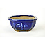 Square blue Heian kousen pot - 120 x 120 x 50 mm