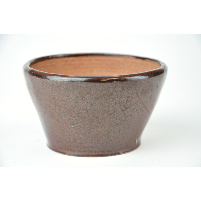 Runder brauner Bonsa-Topf - 95 x 93 x 50 mm