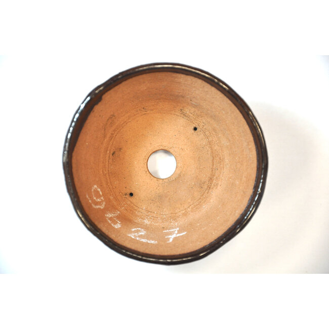 Round brown Bonsa pot - 110 x 107 x 50 mm