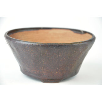 Bonsai 117 mm ronde bruine bonsai pot van Bonsa, Tokoname, Japan