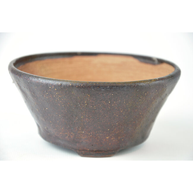 Round brown Bonsa pot - 117 x 120 x 55 mm