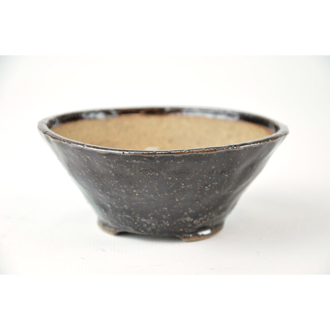 Ronde bruine Bonsa-pot - 102 x 102 x 40 mm