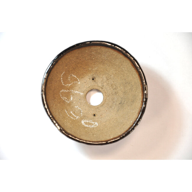 Round brown Bonsa pot - 102 x 102 x 40 mm