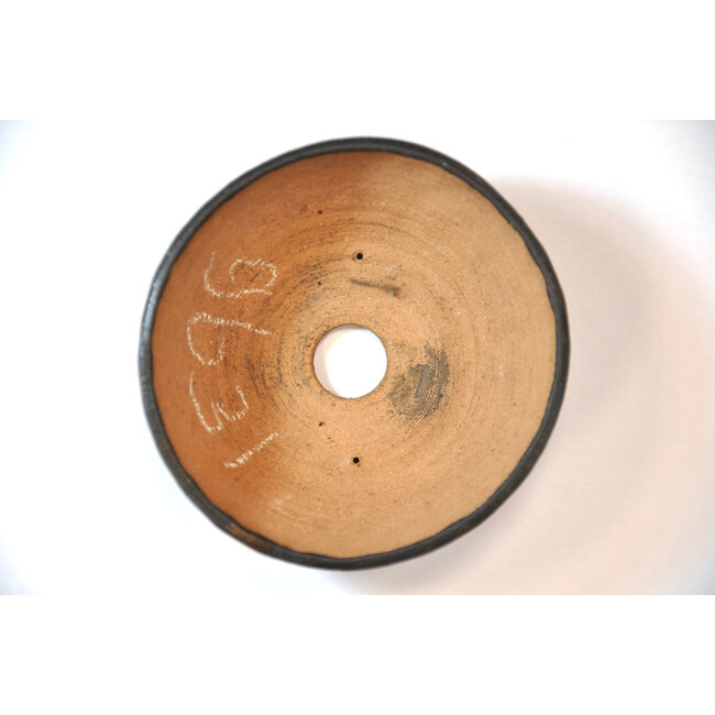 Round brown Bonsa pot - 109 x 112 x 40 mm