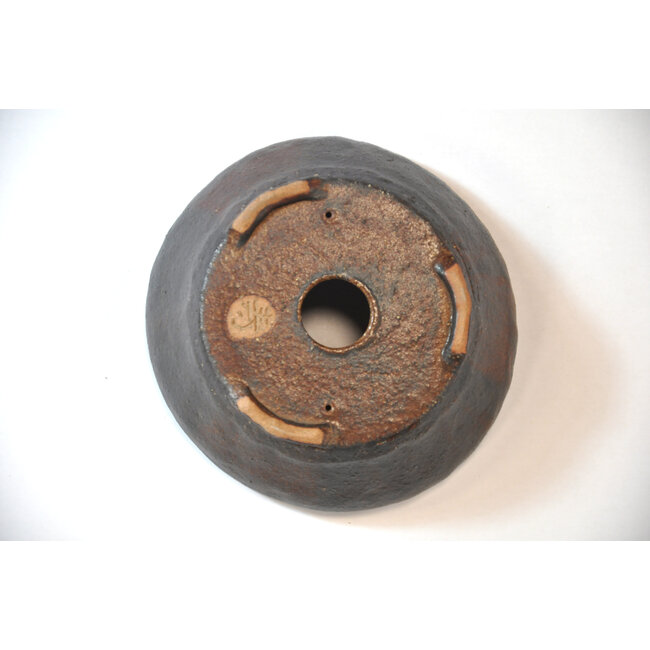 Round brown Bonsa pot - 109 x 112 x 40 mm