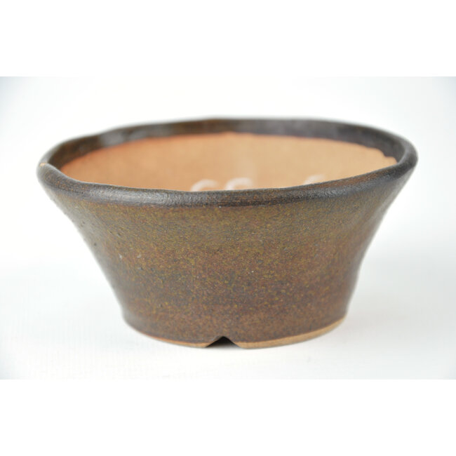 Ronde bruine Bonsa-pot - 102 x 102 x 45 mm