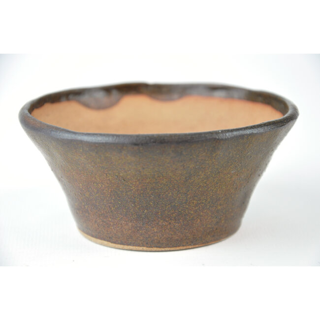 Round brown Bonsa pot - 102 x 102 x 45 mm
