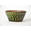 Round green Bonsa pot - 100 x 99 x 50 mm