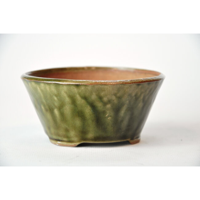 Ronde groene Bonsa-pot - 100 x 99 x 50 mm