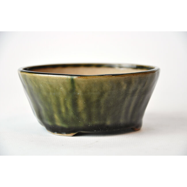 Round green Bonsa pot - 106 x 106 x 45 mm