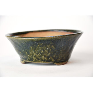 Bonsai Pot à bonsaï vert rond de 120 mm par Bonsa, Tokoname, Japon