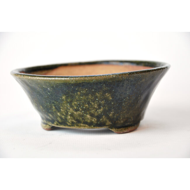 Round green Bonsa pot - 120 x 120 x 45 mm