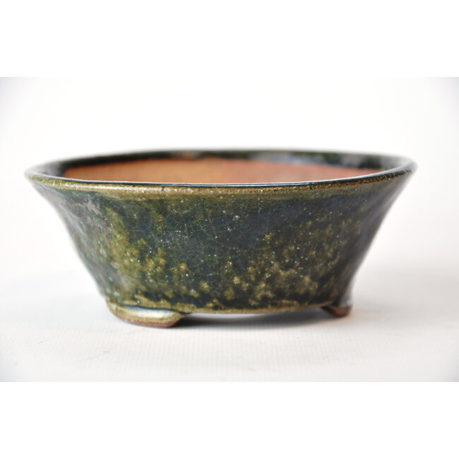 Ronde groene Bonsa pot - 120 x 120 x 45 mm