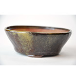 Ronde goud en bruine Bonsa-pot - 117 x 115 x 40 mm