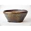 Pot rond Bonsa en or et marron - 100 x 104 x 45 mm