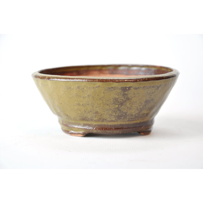 Runder goldener Bonsa-Topf - 117 x 117 x 50 mm