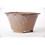 Round brown and lila-like beige Bonsa pot - 117 x 116 x 60 mm