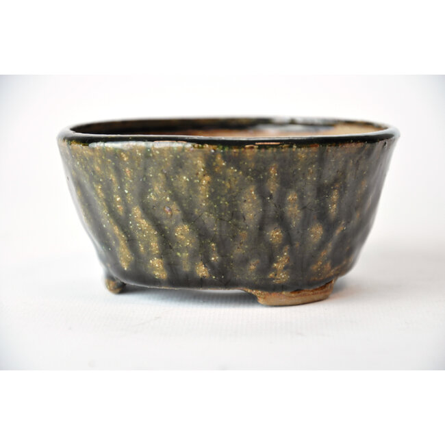 Ronde groene Bonsa-pot - 100 x 100 x 50 mm