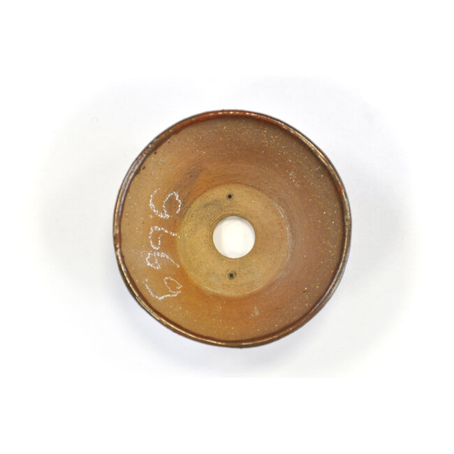 Runder rotbrauner und schwarzer Bonsa-Topf - 100 x 100 x 40 mm