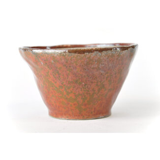 Bonsai Pot à bonsaï rond brun rouge de 115 mm par Bonsa, Tokoname, Japon