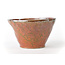 Round red brown Bonsa pot - 115 x 120 x 70 mm