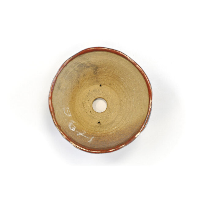 Vaso rotonda in bonsa marrone rosso - 115 x 120 x 70 mm