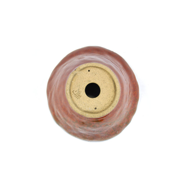 Vaso rotonda in bonsa marrone rosso - 115 x 120 x 70 mm