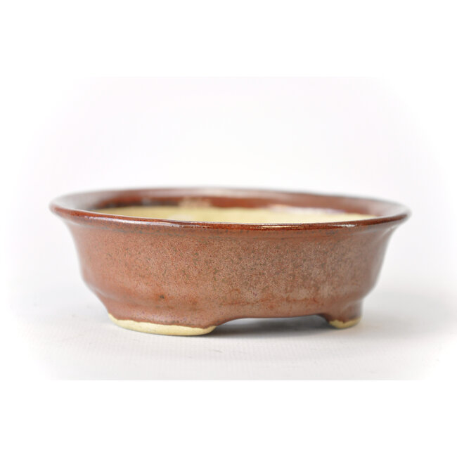 Ronde roodbruine Bonsa-pot - 114 x 112 x 35 mm