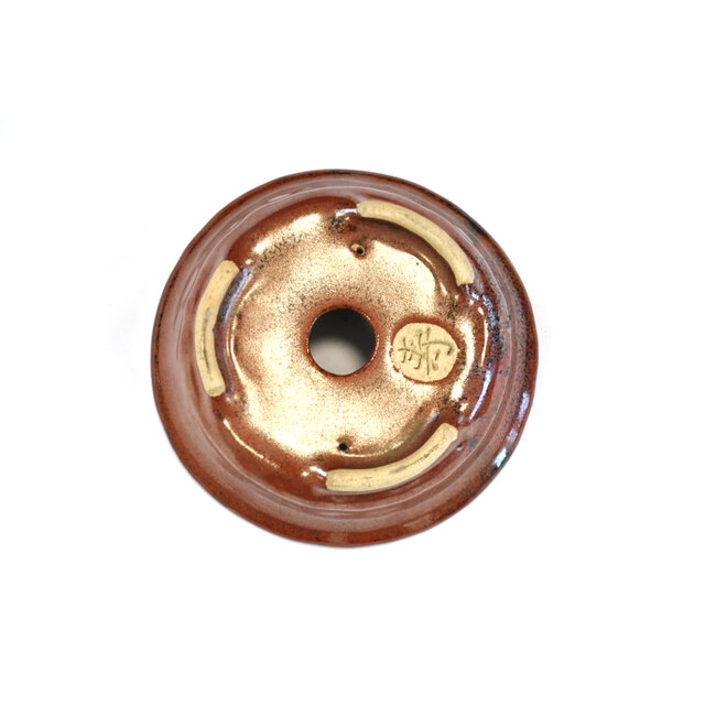 Ronde roodbruine Bonsa-pot - 114 x 112 x 35 mm