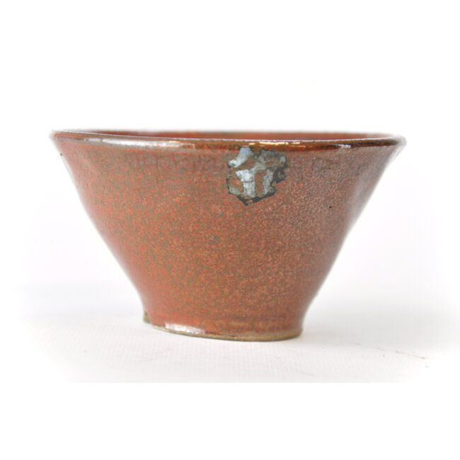 Round red brown Bonsa pot - 110 x 110 x 55 mm