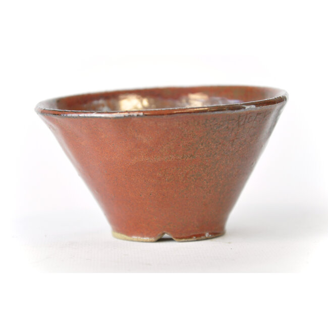 Vaso rotonda in bonsa marrone rosso - 110 x 110 x 55 mm