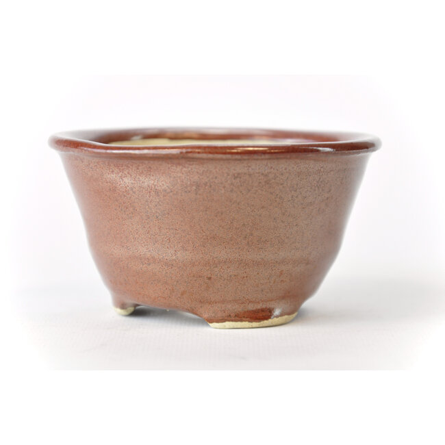 Vaso rotonda in bonsa marrone rosso - 103 x 103 x 55 mm