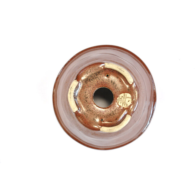 Ronde roodbruine Bonsa-pot - 103 x 103 x 55 mm
